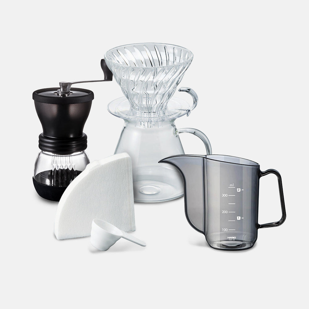 Hario Skerton Plus and Simply Hario V60 Glass Brewing Kit