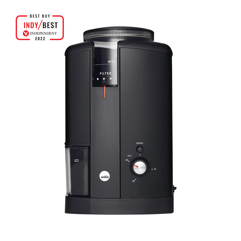 Wilfa Svart Aroma Precision Coffee Grinder (Black) + Hario Drip Kettle Air